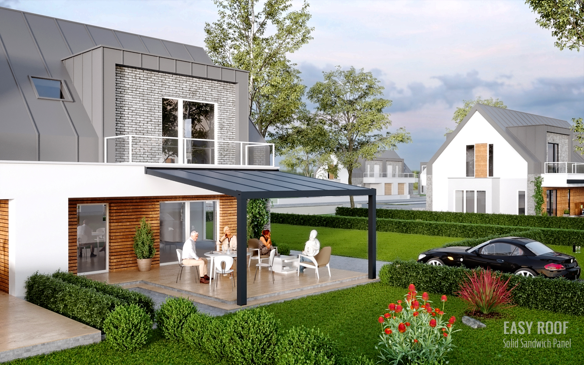 Easy Roof Sandwich Panel RAL7016 3 mark